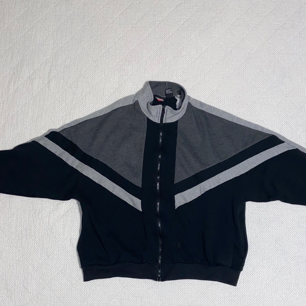 Black and Gray winner vintage Zip-Up Jacket